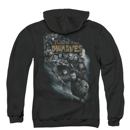 The Hobbit Company of Dwarves Back Print Zipper Mens Hoodie Black