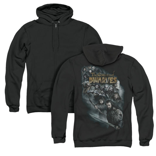 The Hobbit Company of Dwarves Back Print Zipper Mens Hoodie Black