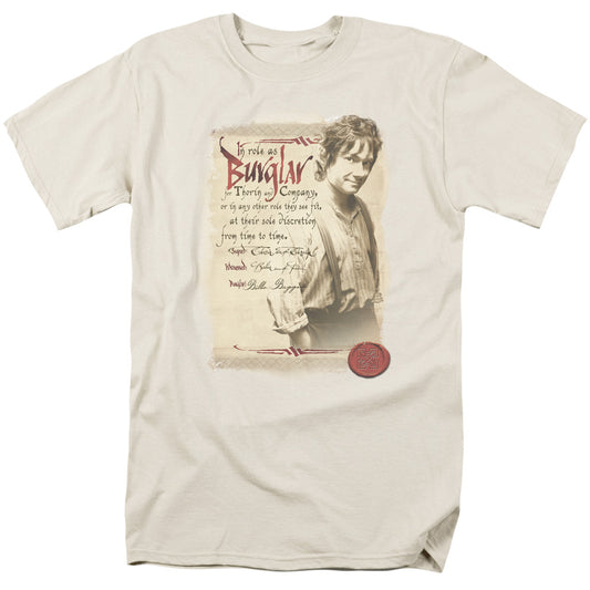 The Hobbit Burglar Mens T Shirt Cream