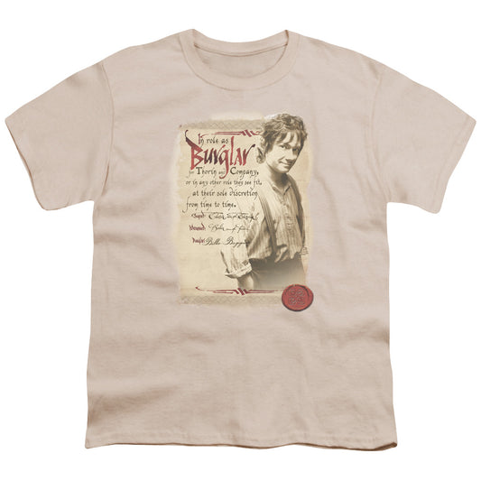 The Hobbit Burglar Kids Youth T Shirt Cream