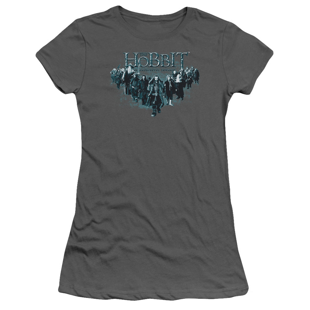 The Hobbit Thorin and Company Junior Sheer Cap Sleeve Womens T Shirt Charcoal