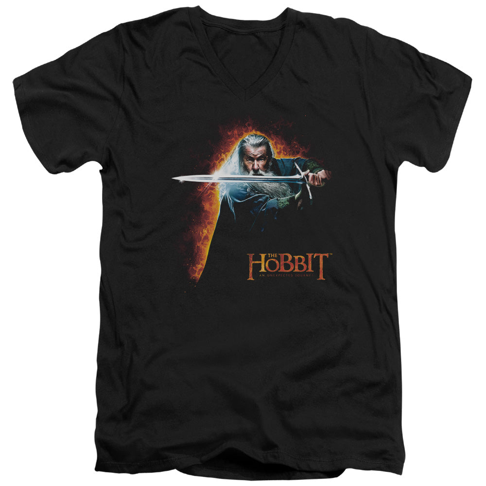 The Hobbit Secret Fire Mens Slim Fit V-Neck T Shirt Black