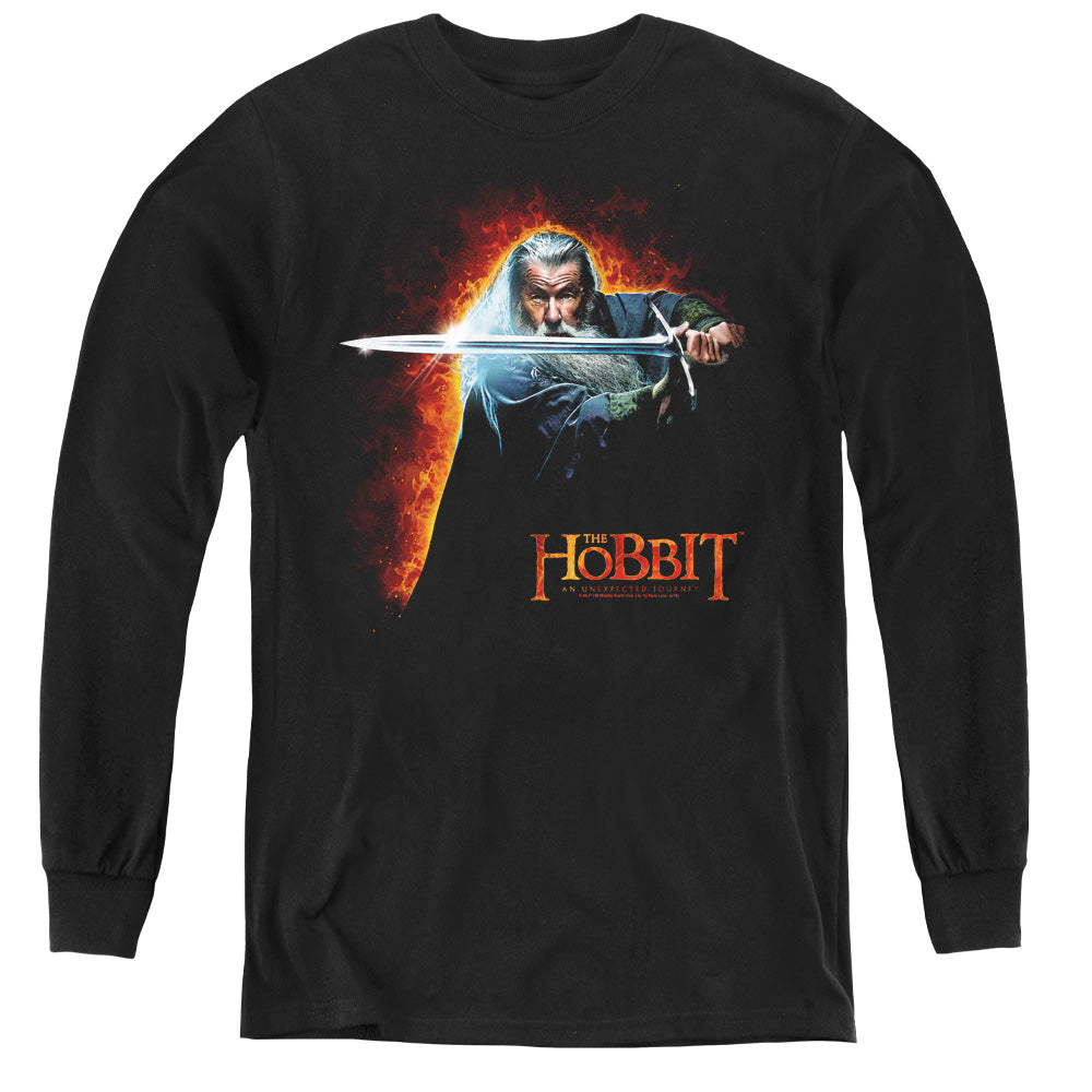 The Hobbit Secret Fire Long Sleeve Kids Youth T Shirt Black