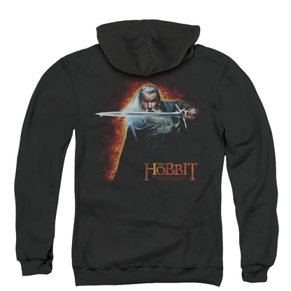 The Hobbit Secret Fire Back Print Zipper Mens Hoodie Black