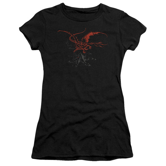 The Hobbit Aug Junior Sheer Cap Sleeve Womens T Shirt Black