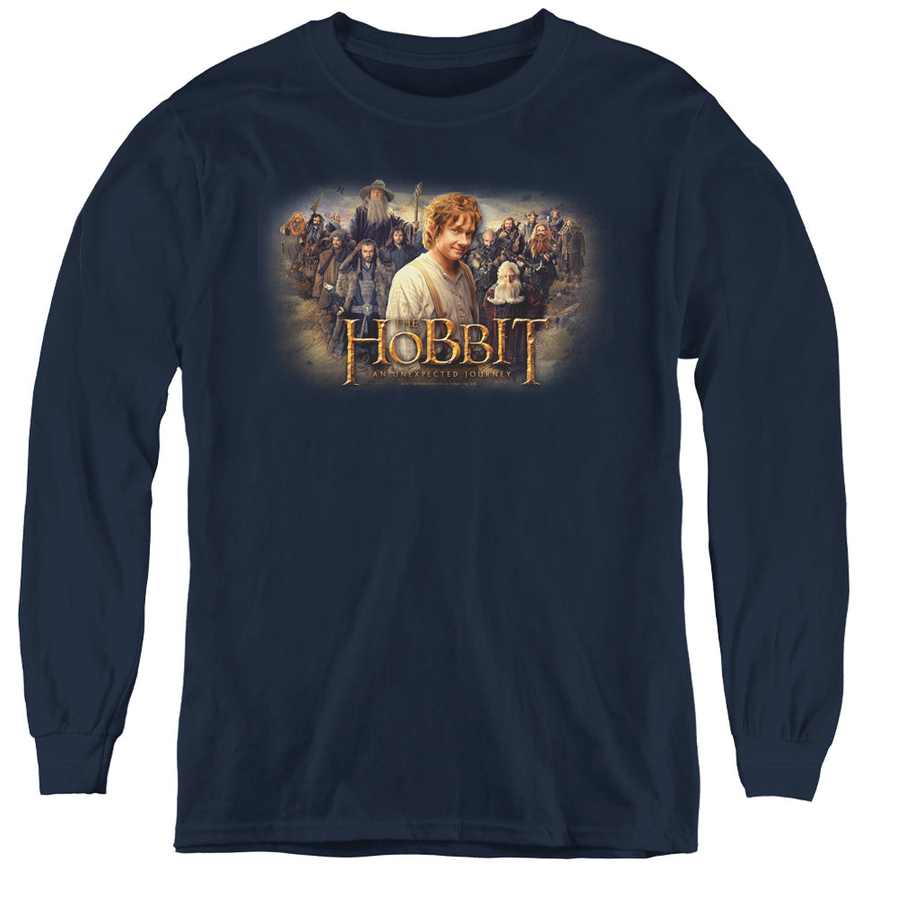 The Hobbit The Hobbit Rally Long Sleeve Kids Youth T Shirt Navy Blue