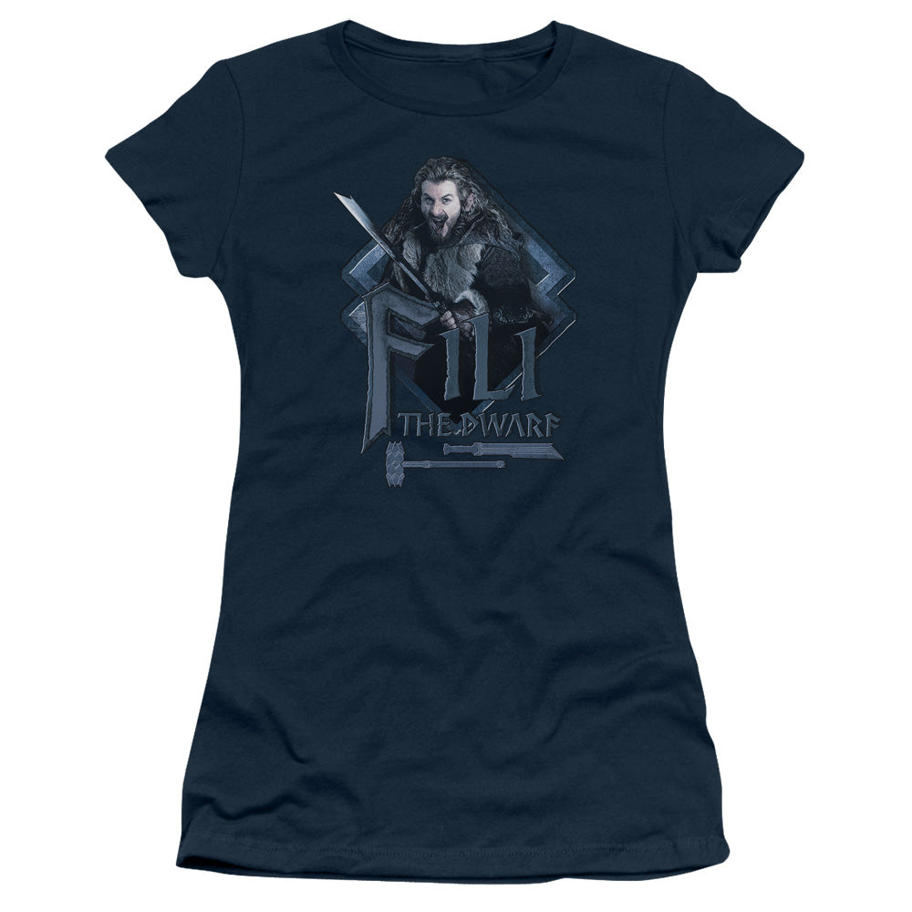 The Hobbit Fili Junior Sheer Cap Sleeve Womens T Shirt Navy Blue