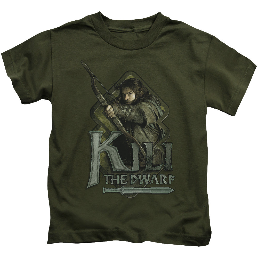 The Hobbit Kili Juvenile Kids Youth T Shirt Military Green