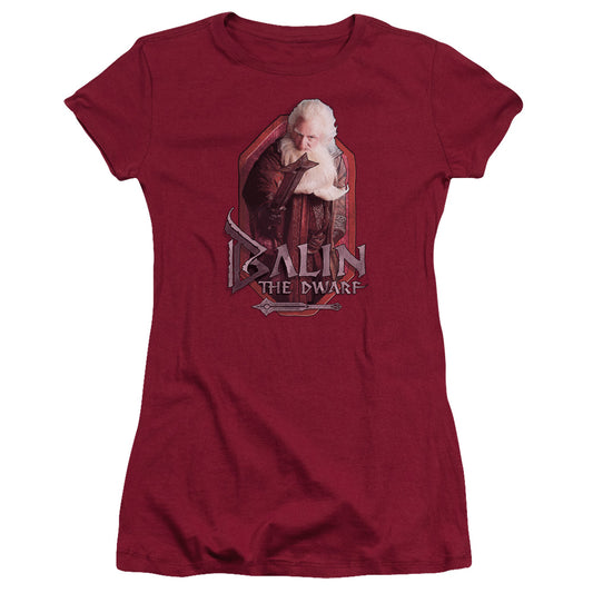 The Hobbit Balin Junior Sheer Cap Sleeve Womens T Shirt Cardinal