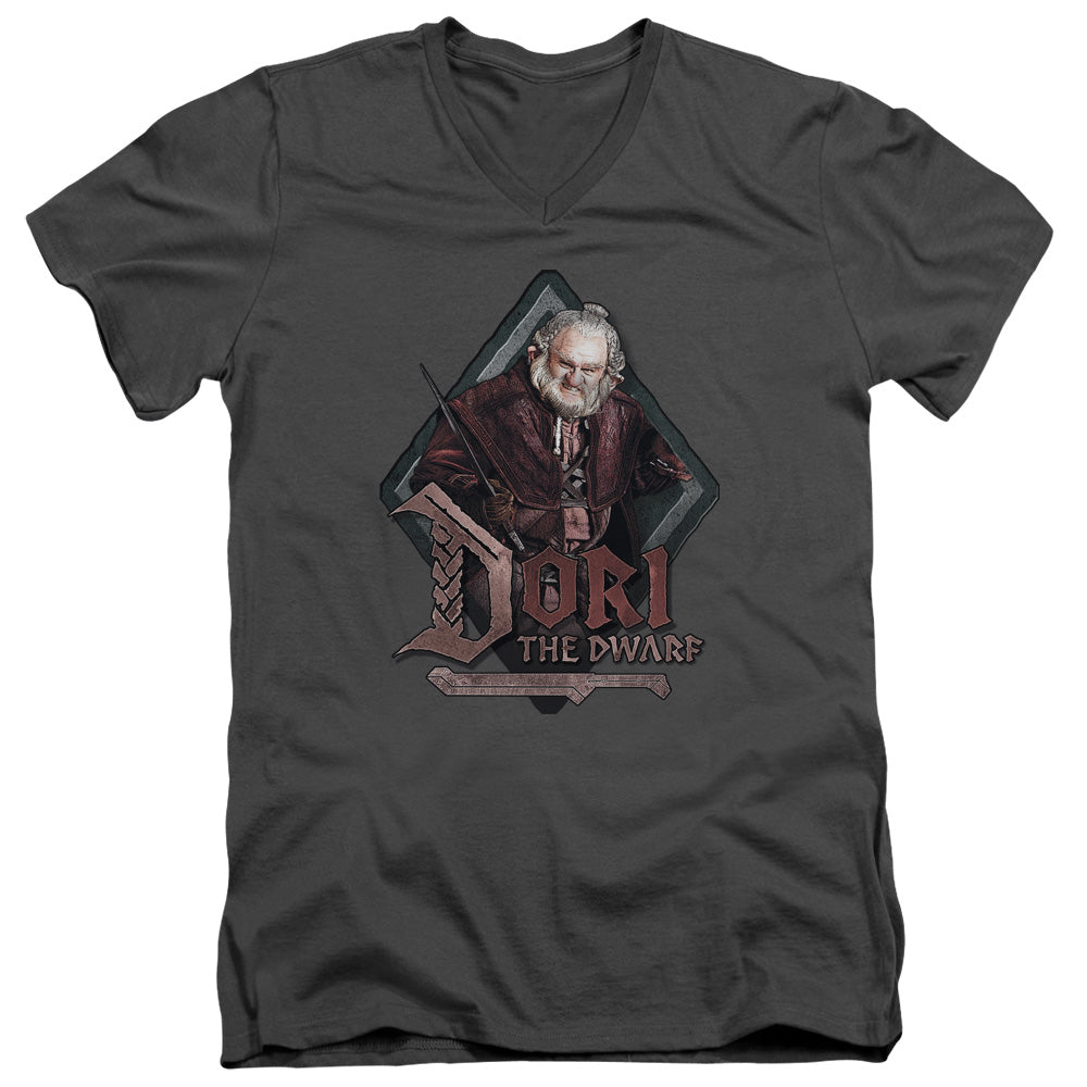 The Hobbit Dori Mens Slim Fit V-Neck T Shirt Charcoal