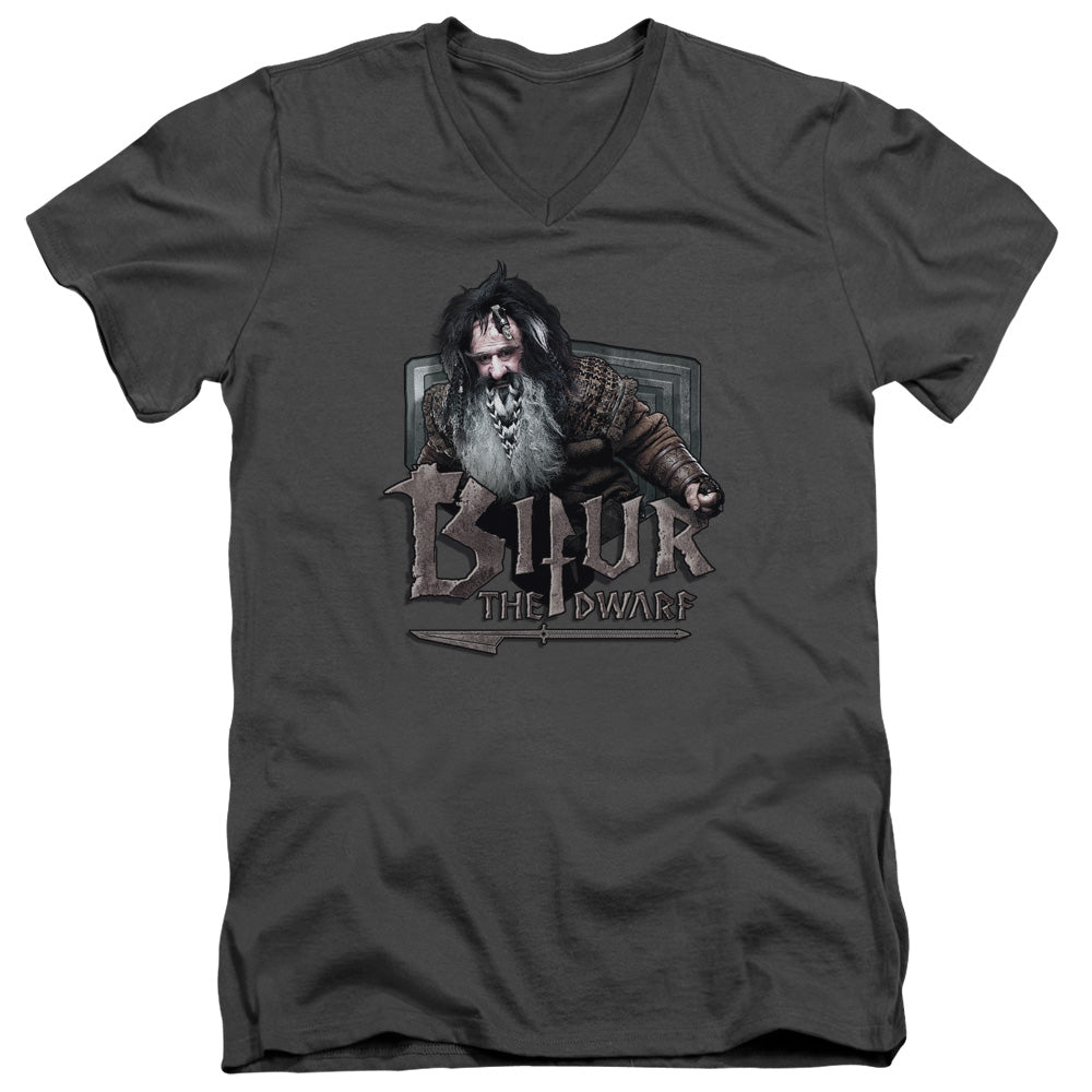 The Hobbit Bifur Mens Slim Fit V-Neck T Shirt Charcoal