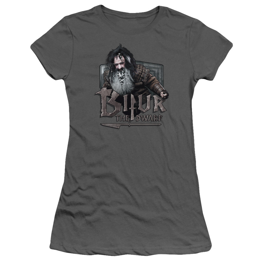 The Hobbit Bifur Junior Sheer Cap Sleeve Womens T Shirt Charcoal