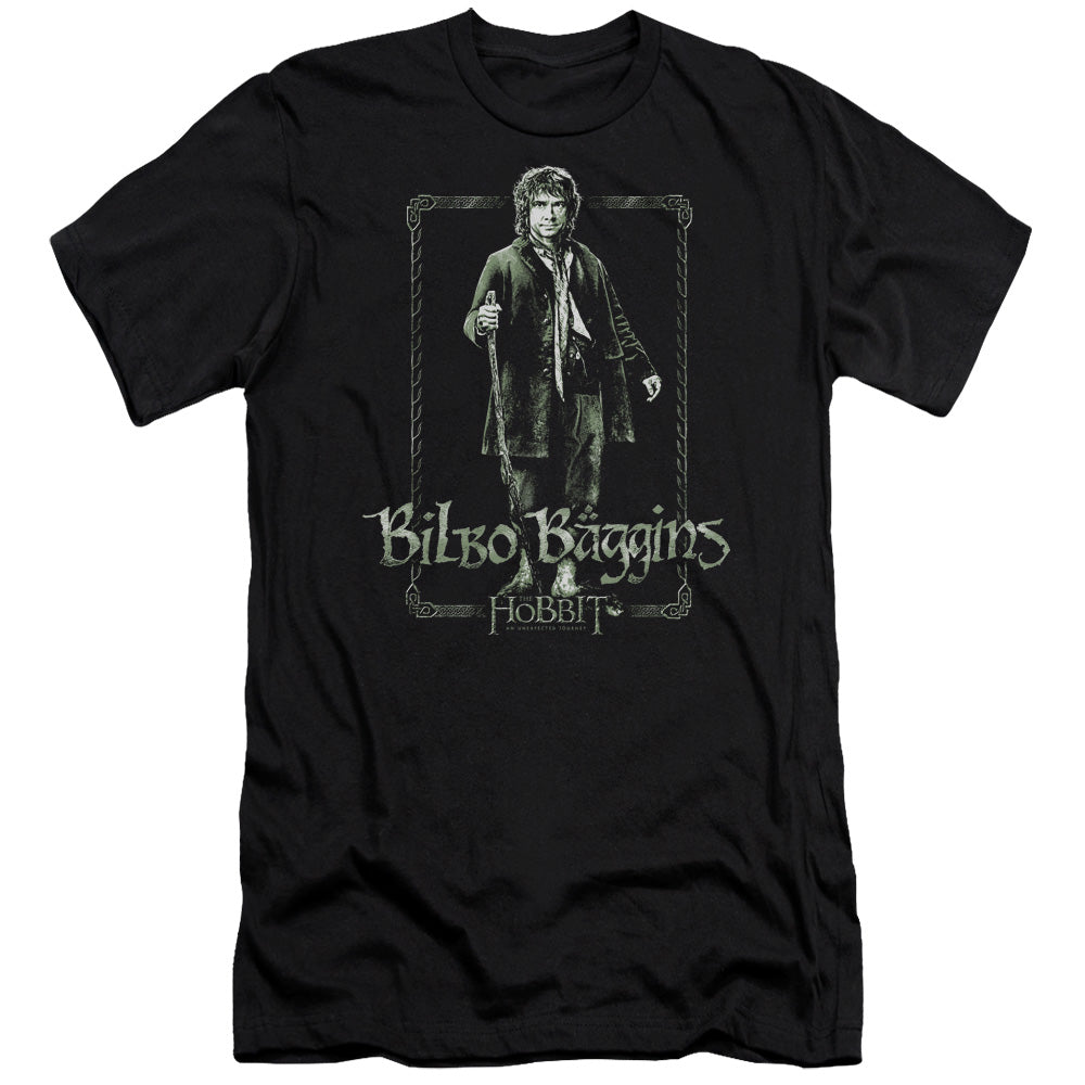 The Hobbit Bilbo Stare Slim Fit Mens T Shirt Black