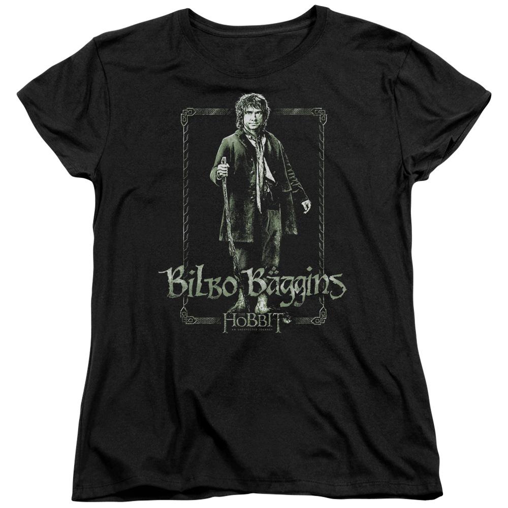 The Hobbit Bilbo Stare Womens T Shirt Black