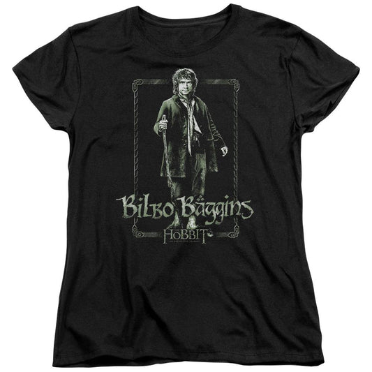 The Hobbit Bilbo Stare Womens T Shirt Black