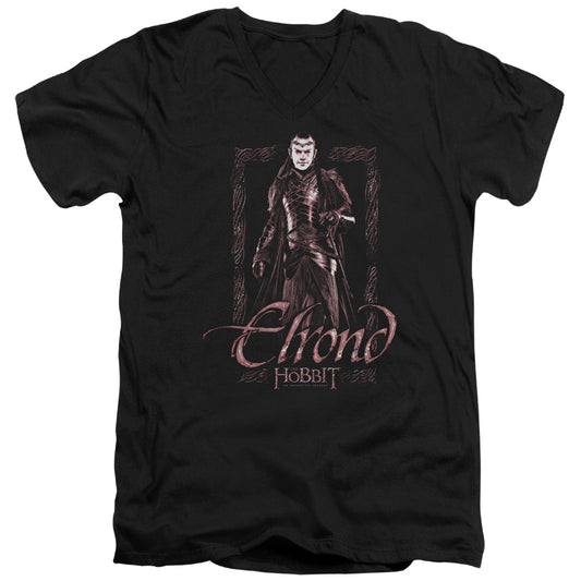 The Hobbit Elrond Stare Mens Slim Fit V-Neck T Shirt Black