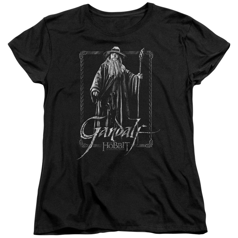 The Hobbit Gandalf Stare Womens T Shirt Black