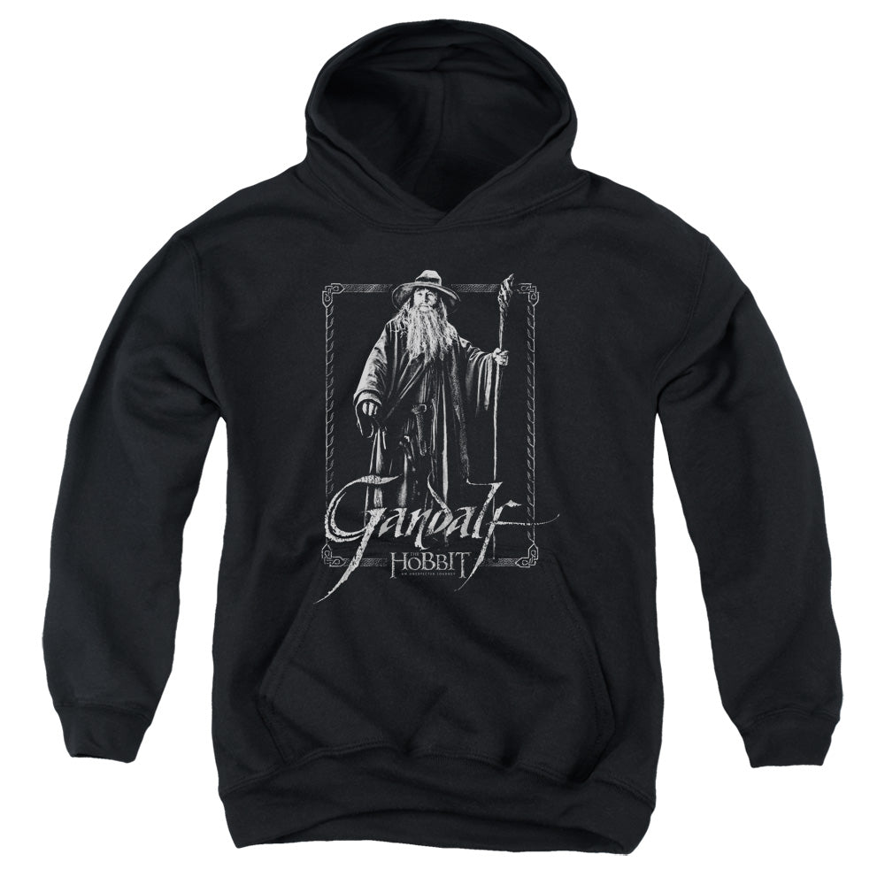 The Hobbit Gandalf Stare Kids Youth Hoodie Black