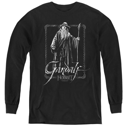 The Hobbit Gandalf Stare Long Sleeve Kids Youth T Shirt Black