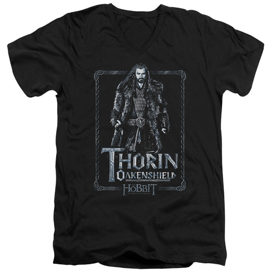 The Hobbit Thorin Stare Mens Slim Fit V-Neck T Shirt Black