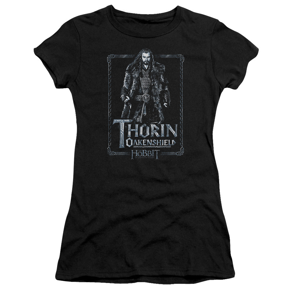 The Hobbit Thorin Stare Junior Sheer Cap Sleeve Womens T Shirt Black