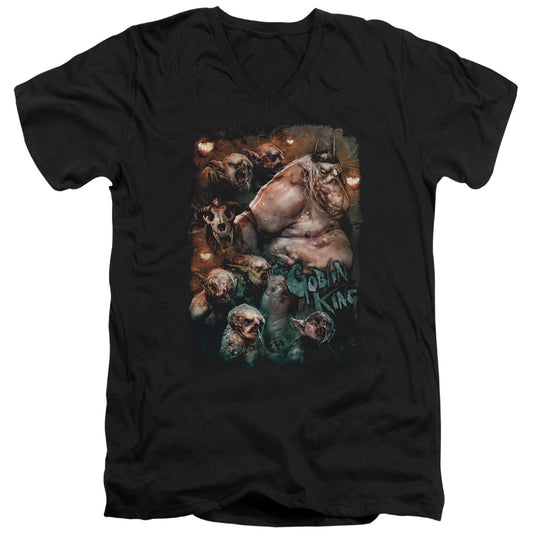 The Hobbit Goblin King Mens Slim Fit V-Neck T Shirt Black