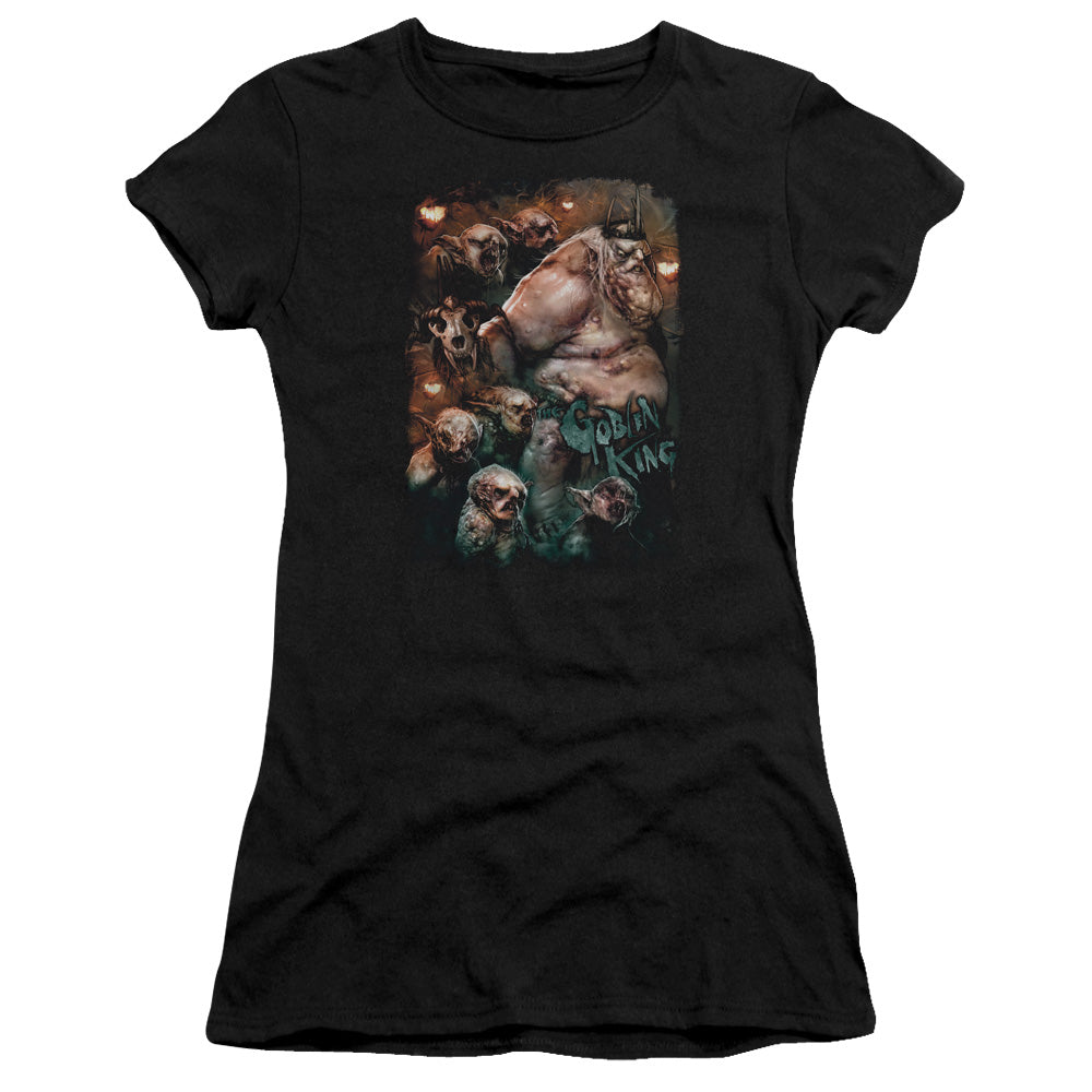 The Hobbit Goblin King Junior Sheer Cap Sleeve Womens T Shirt Black