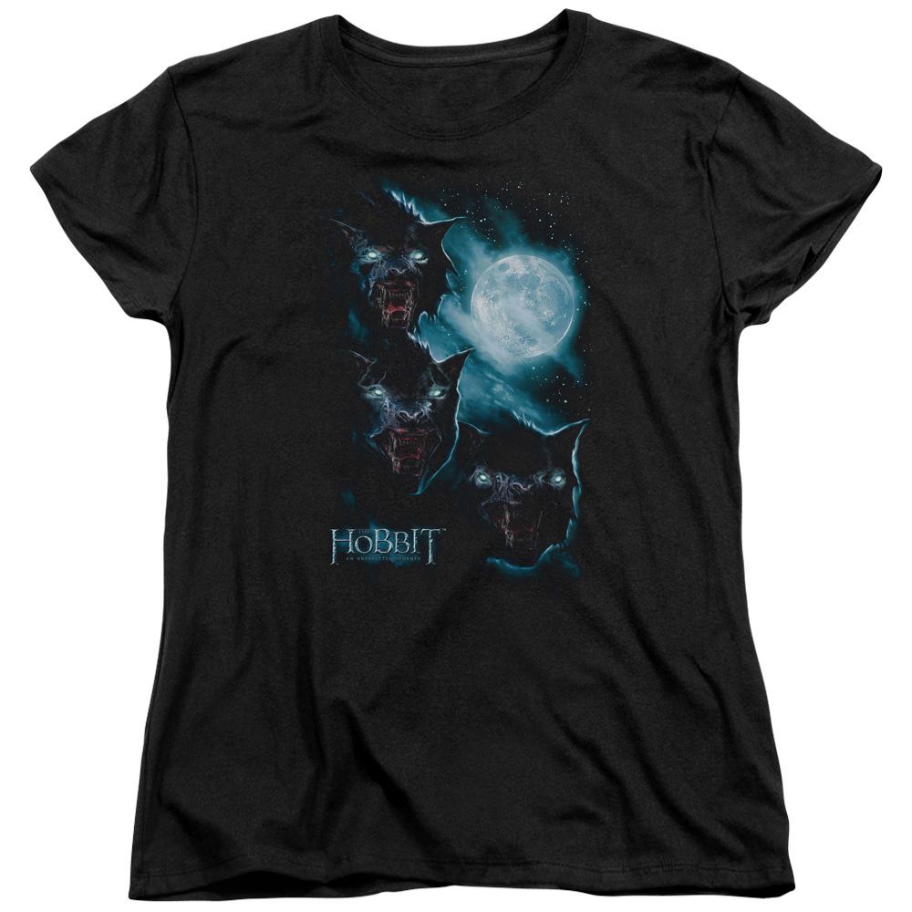 The Hobbit Three Warg Moon Womens T Shirt Black