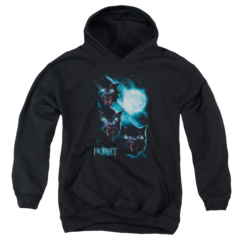 The Hobbit Three Warg Moon Kids Youth Hoodie Black