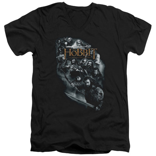 The Hobbit Cast of Characters Mens Slim Fit V-Neck T Shirt Black