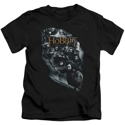 The Hobbit Cast of Characters Juvenile Kids Youth T Shirt Black