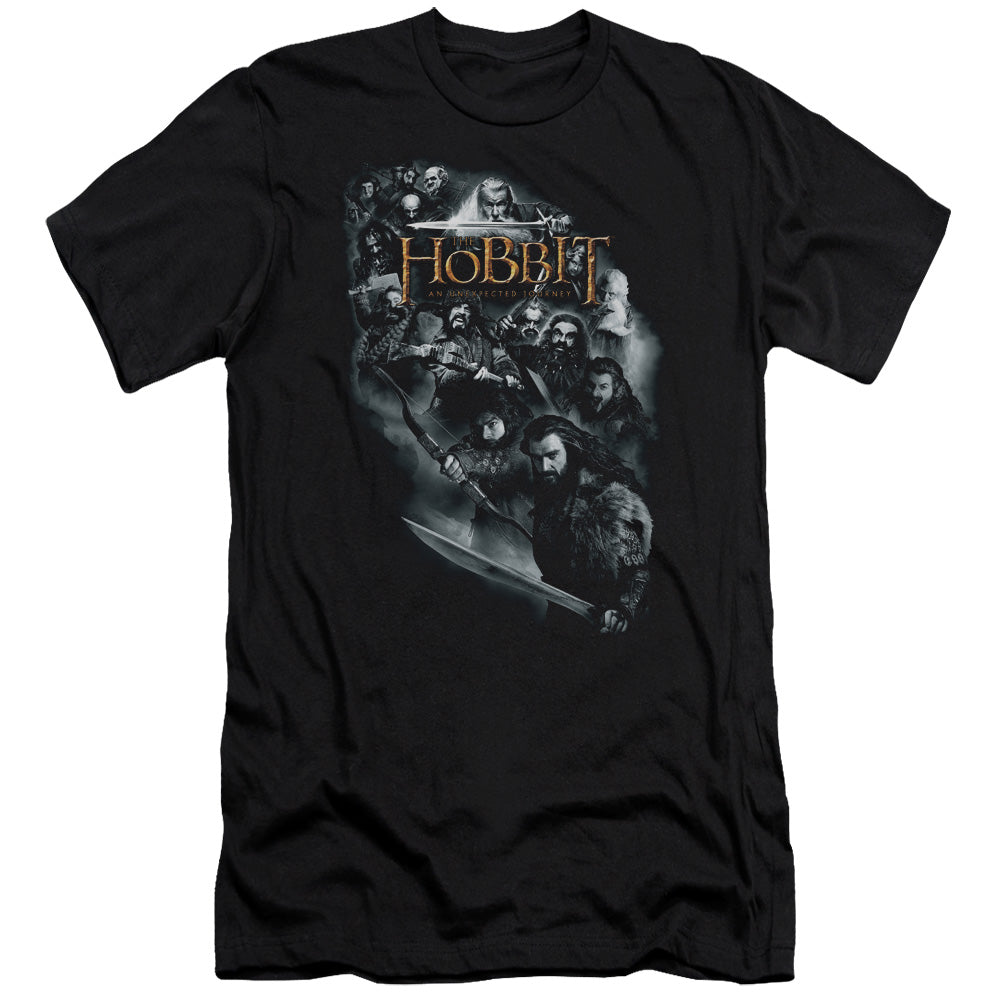 The Hobbit Cast of Characters Slim Fit Mens T Shirt Black