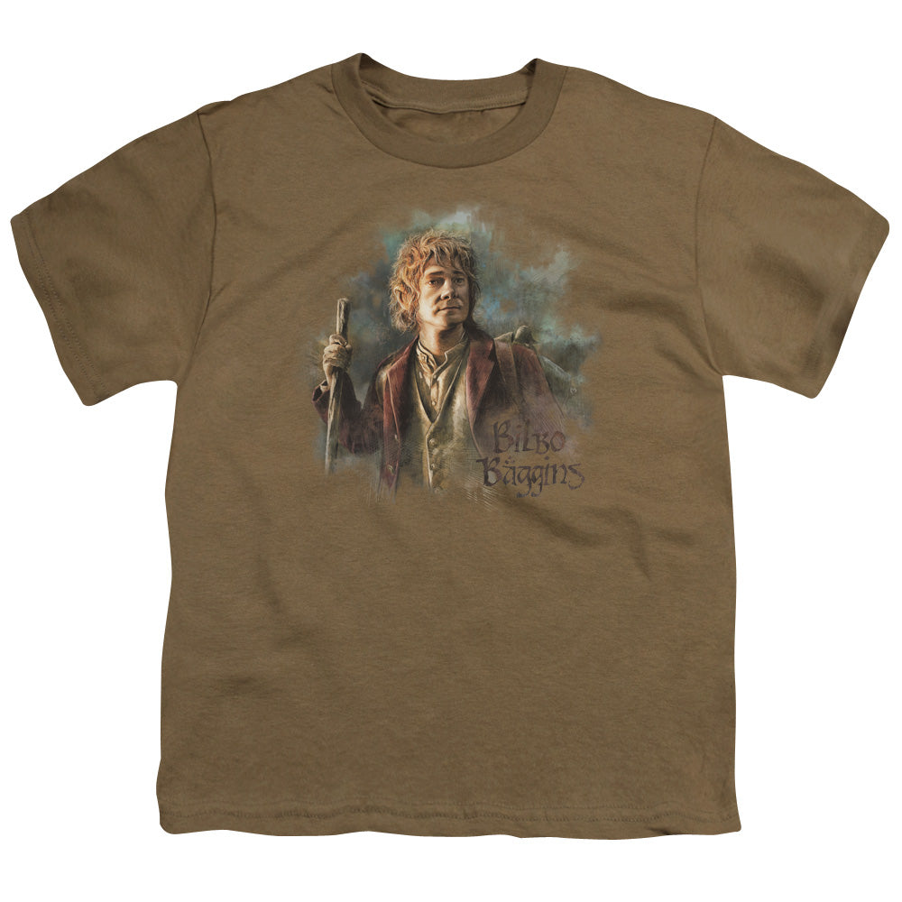 The Hobbit Bilbo Baggins Kids Youth T Shirt Safari Green