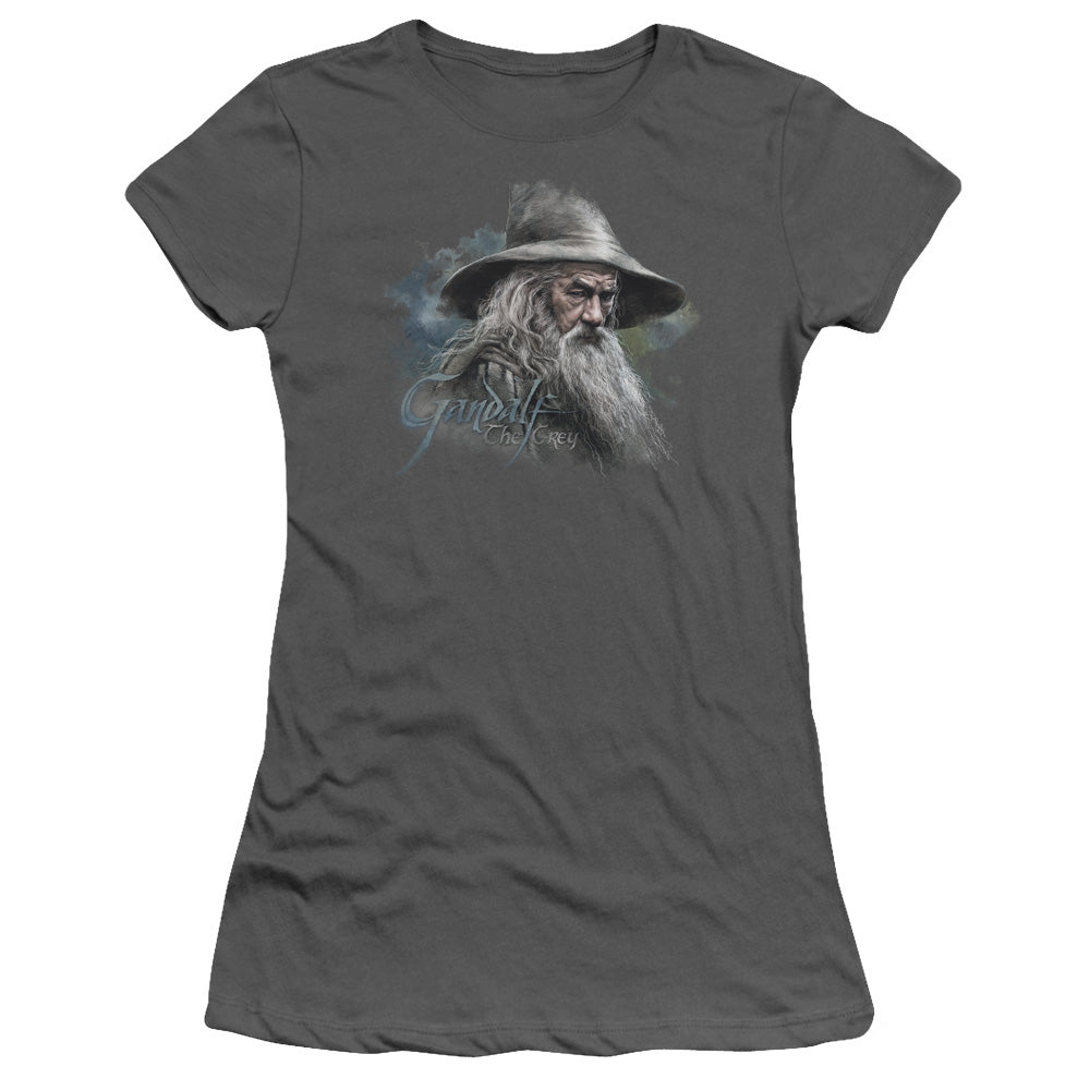 The Hobbit Gandalf the Grey Junior Sheer Cap Sleeve Womens T Shirt Charcoal