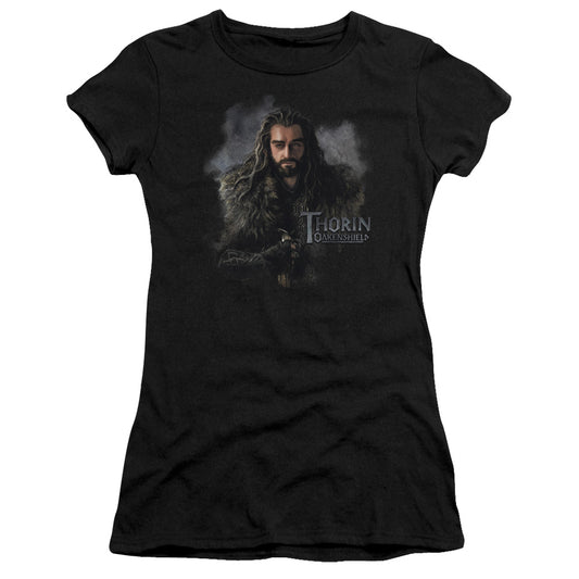 The Hobbit Thorin Oakenshield Junior Sheer Cap Sleeve Womens T Shirt Black