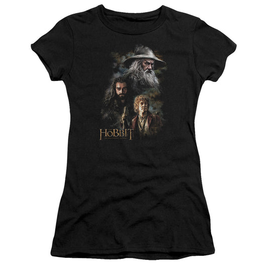 The Hobbit Painting Junior Sheer Cap Sleeve Womens T Shirt Black