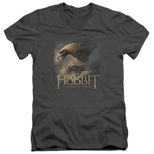 The Hobbit Great Eagle Mens Slim Fit V-Neck T Shirt Charcoal