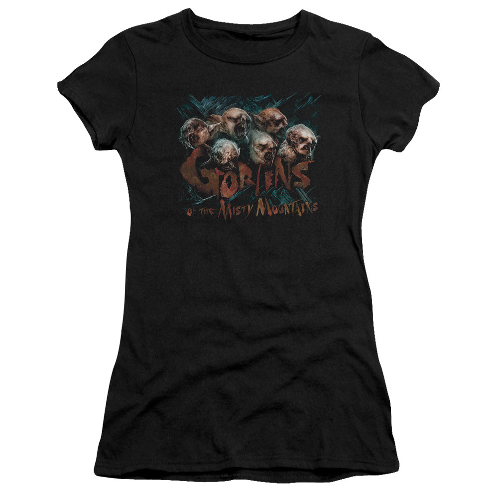 The Hobbit Misty Goblins Junior Sheer Cap Sleeve Womens T Shirt Black