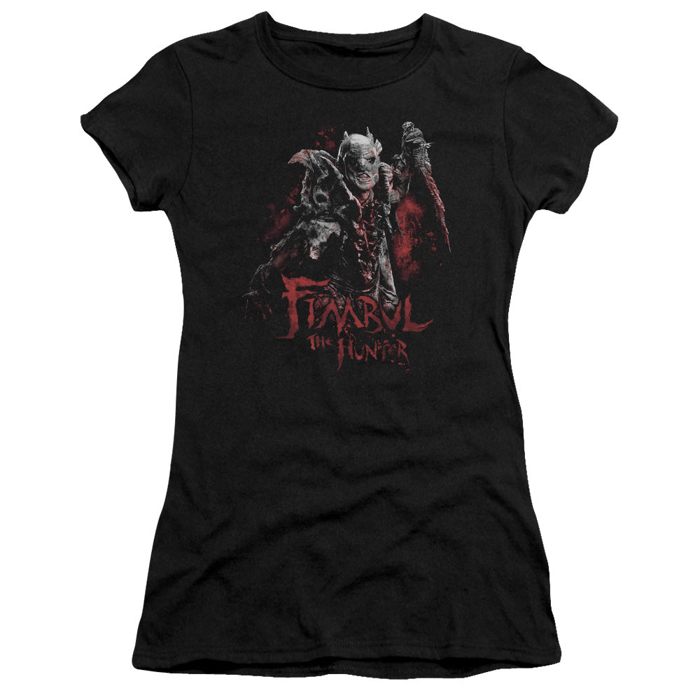 The Hobbit Fimbul the Hunter Junior Sheer Cap Sleeve Womens T Shirt Black