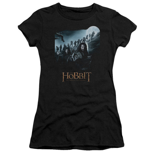 The Hobbit a Journey Junior Sheer Cap Sleeve Womens T Shirt Black