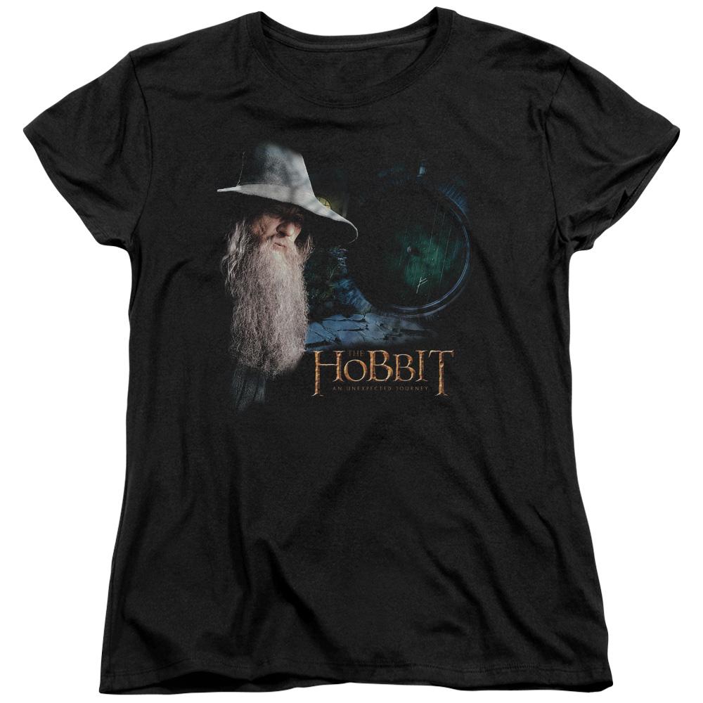 The Hobbit the Door Womens T Shirt Black