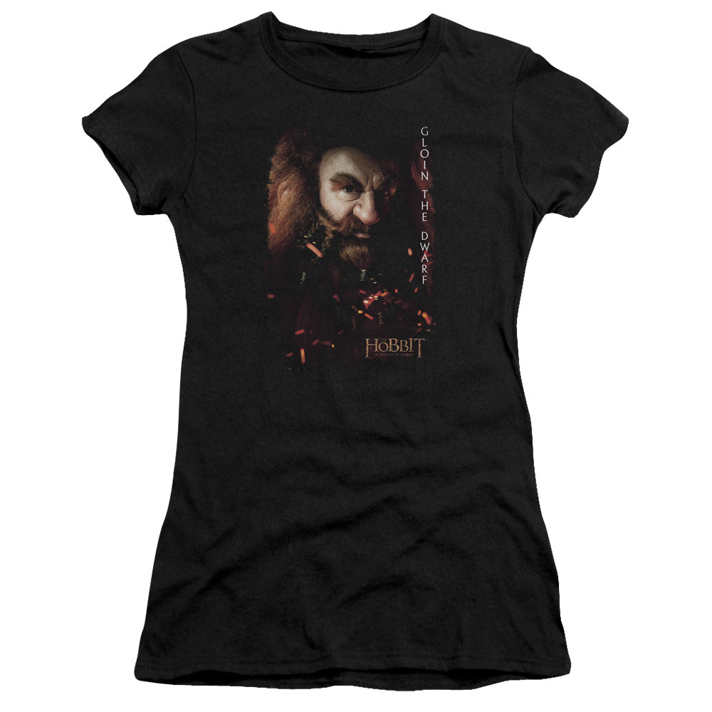 The Hobbit Gloin Poster Junior Sheer Cap Sleeve Womens T Shirt Black