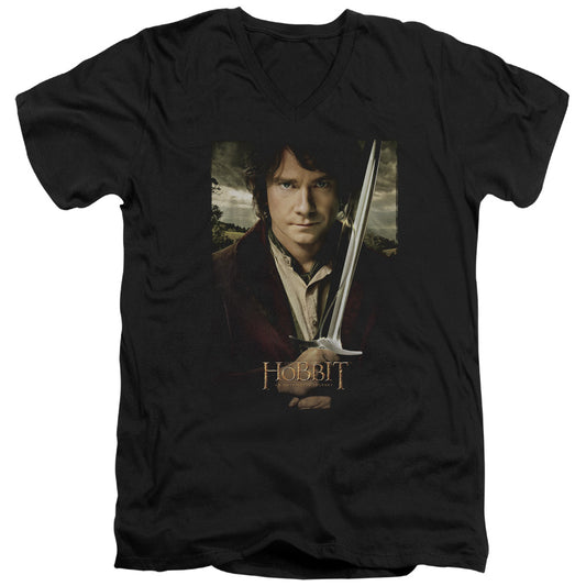 The Hobbit Baggins Poster Mens Slim Fit V-Neck T Shirt Black