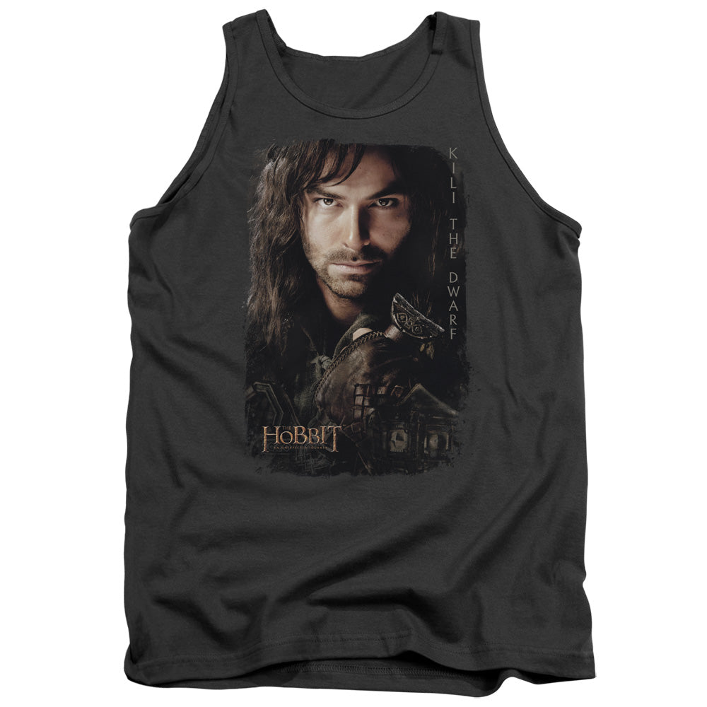 The Hobbit Kili Poster Mens Tank Top Shirt Charcoal