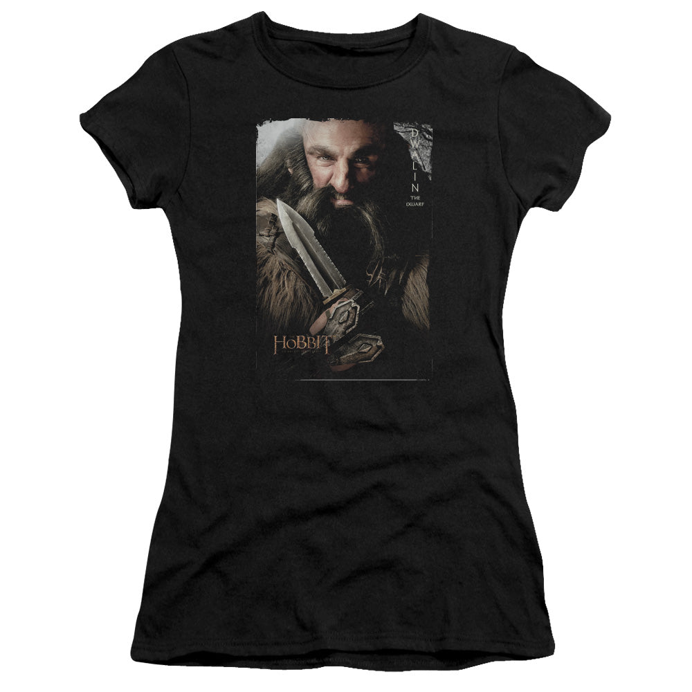 The Hobbit Dwalin Junior Sheer Cap Sleeve Womens T Shirt Black