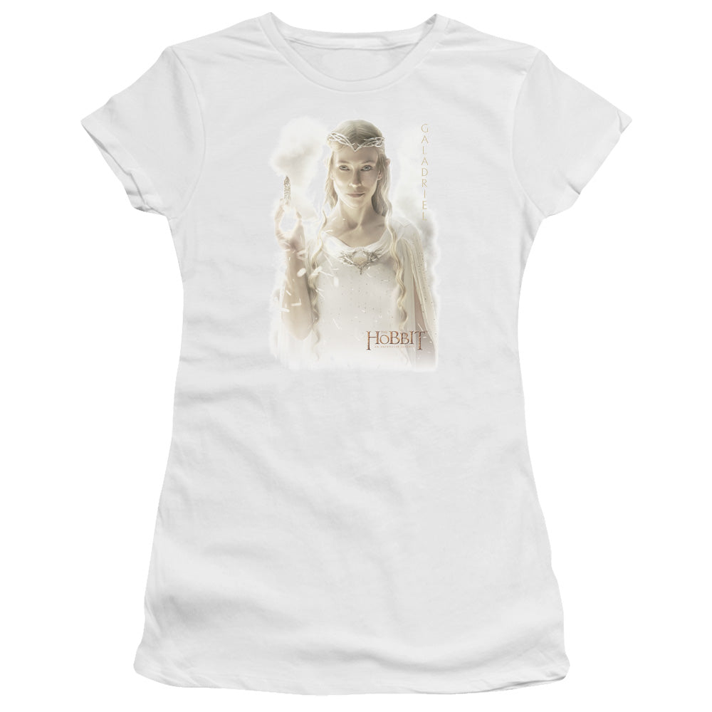 The Hobbit Galadriel Junior Sheer Cap Sleeve Womens T Shirt White