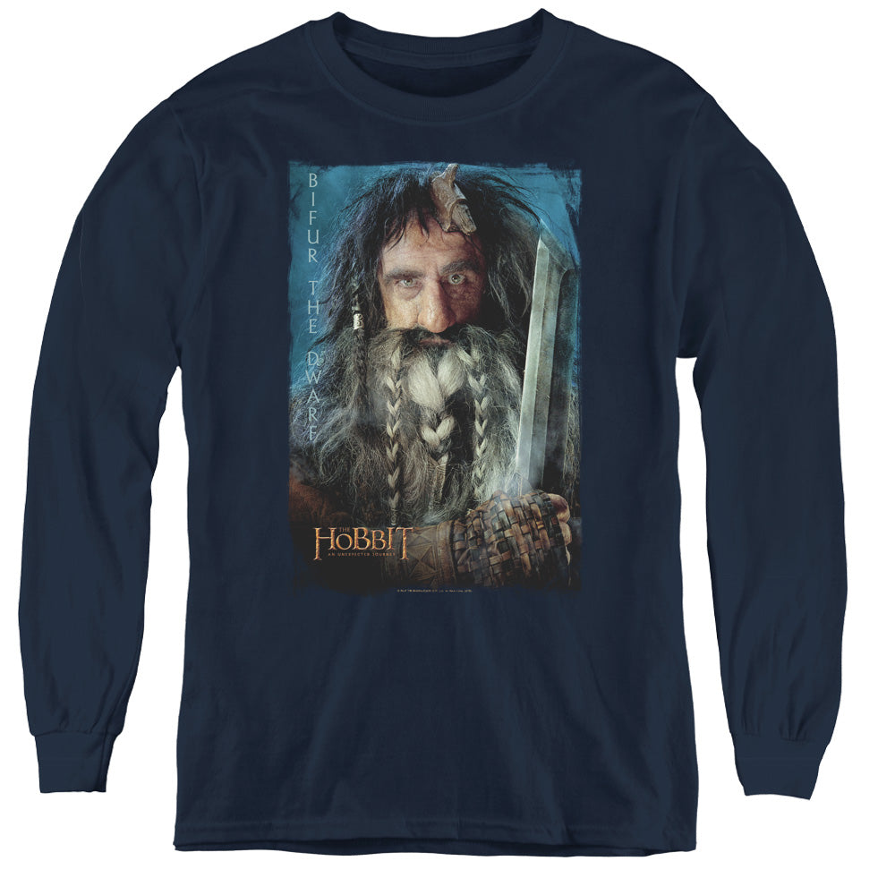 The Hobbit Bifur Long Sleeve Kids Youth T Shirt Navy Blue