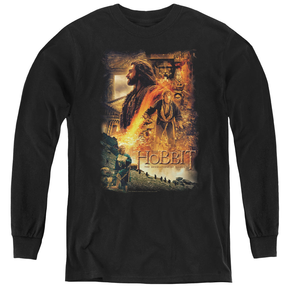 The Hobbit Golden Chamber Long Sleeve Kids Youth T Shirt Black