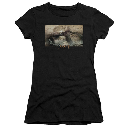 The Hobbit Epic Journey Junior Sheer Cap Sleeve Womens T Shirt Black