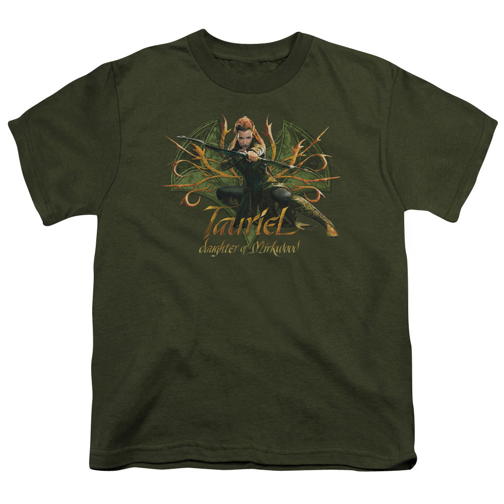 The Hobbit Tauriel Kids Youth T Shirt Military Green